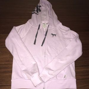 PINK full zip hoodie XS